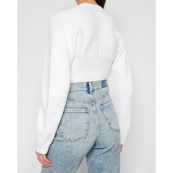 Express Square Neck Fitted Pullover Sweater XL - Picture 4 of 5